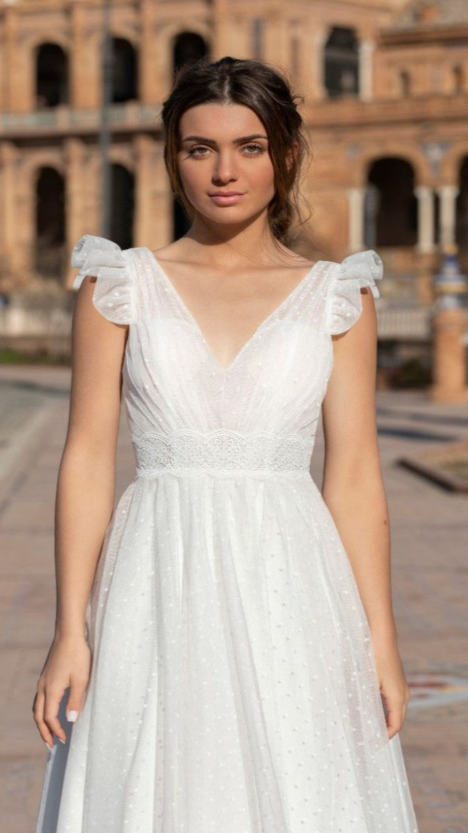 Robe de mariée BO'M 23-05 en tulle et dentelle