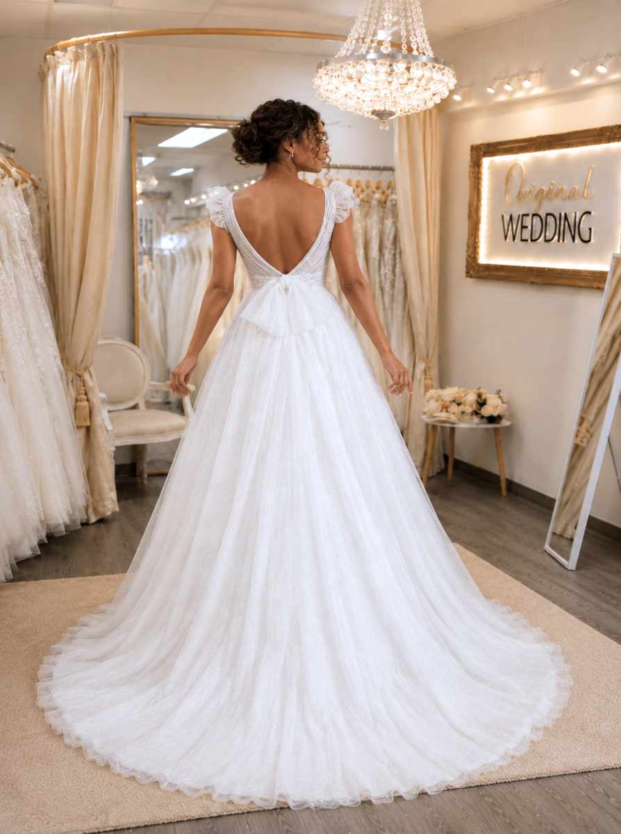 Robe de mariée BO'M 23-05 en tulle et dentelle