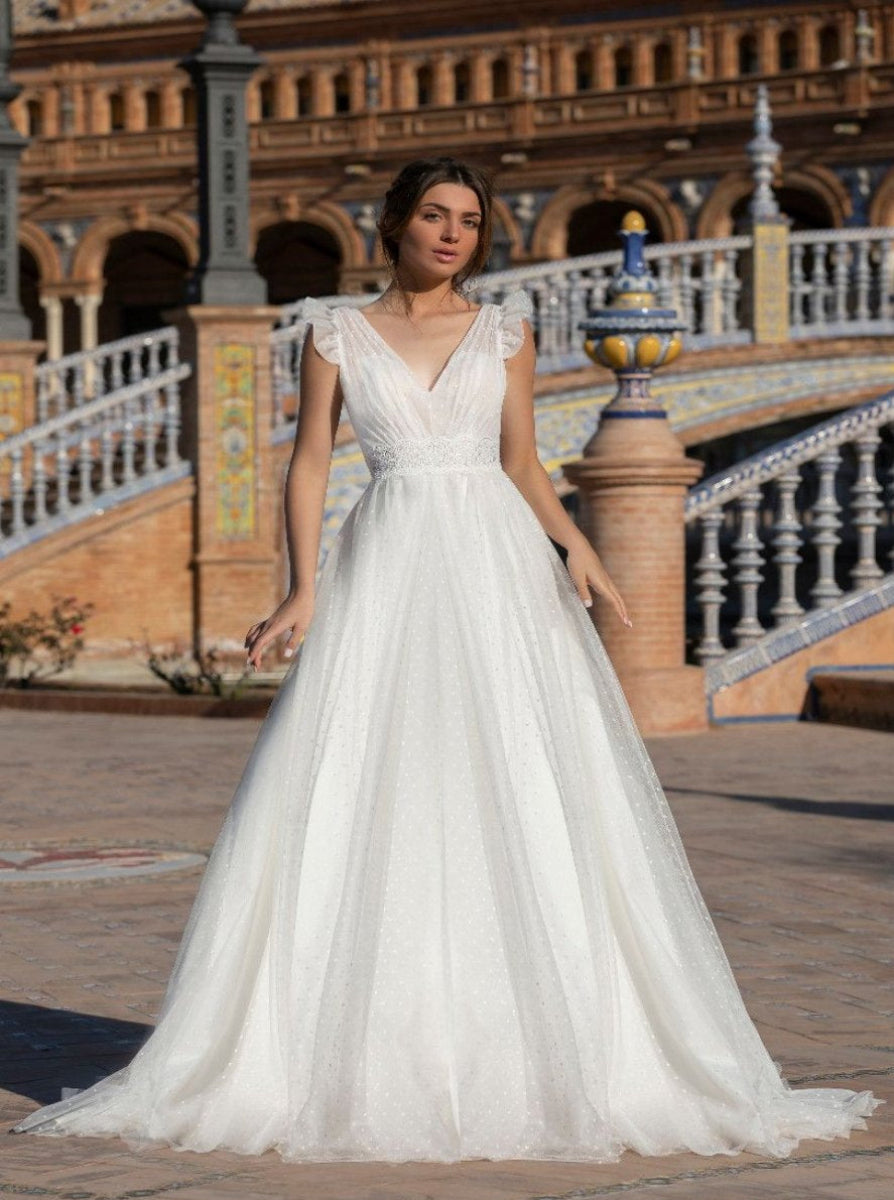 Robe de mariée BO'M 23-05 en tulle et dentelle