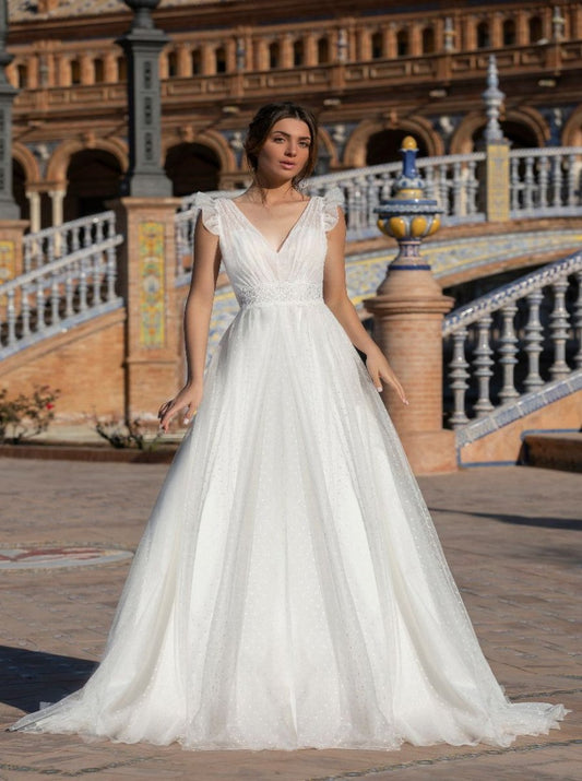 Robe de mariée BO'M  23-05 en tulle et dentelle